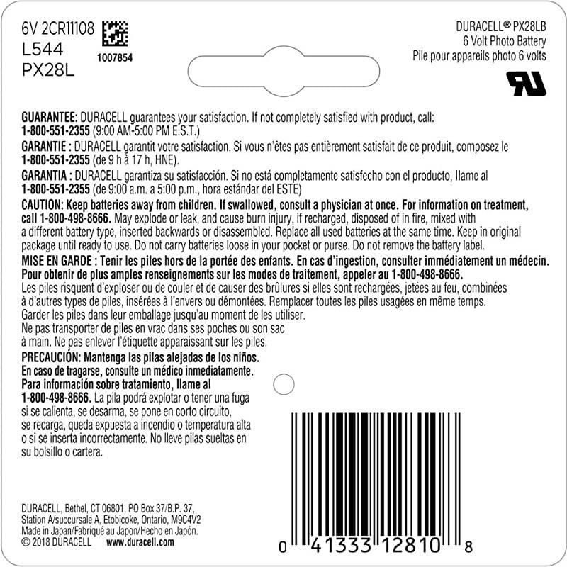 PX28LBPK Photo Batteries, Size 6.0 Volt Lithium