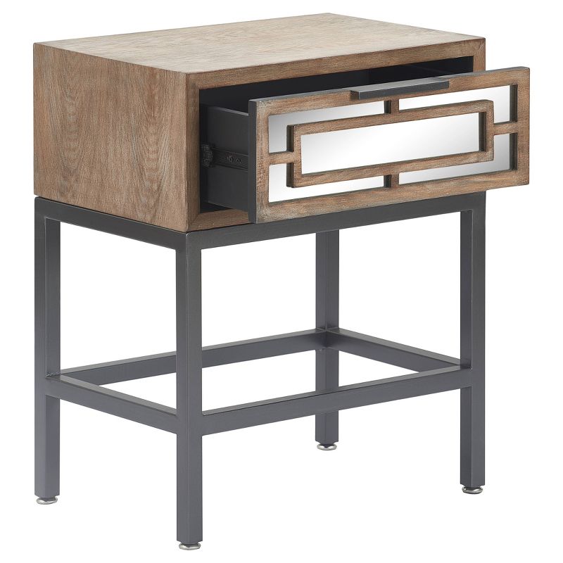 Hayworth Mirrored Side Table Gray - Finch