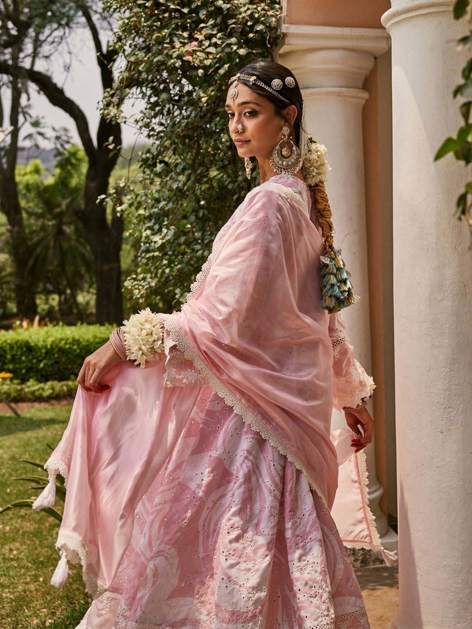 Heeposh Pink Cotton Embroidered Kurta Pant Set With Dupatta