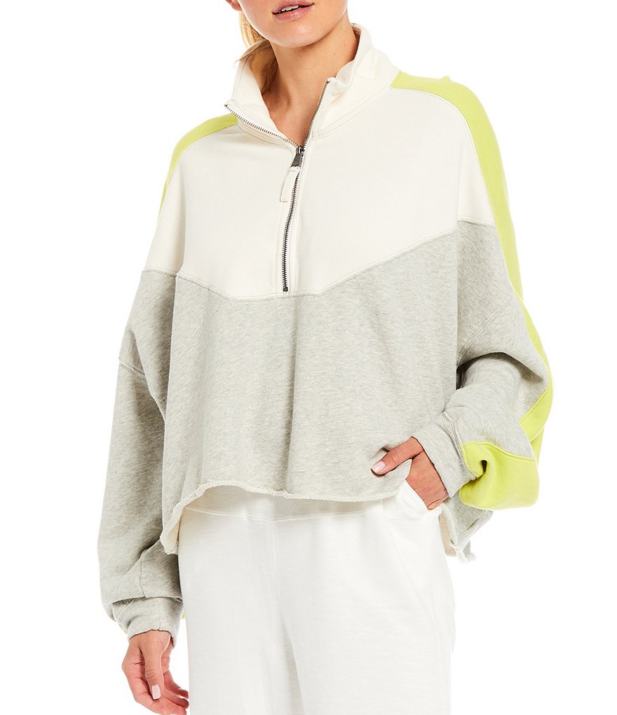 Splendid Knit Zip Up Drawstring Hoodie