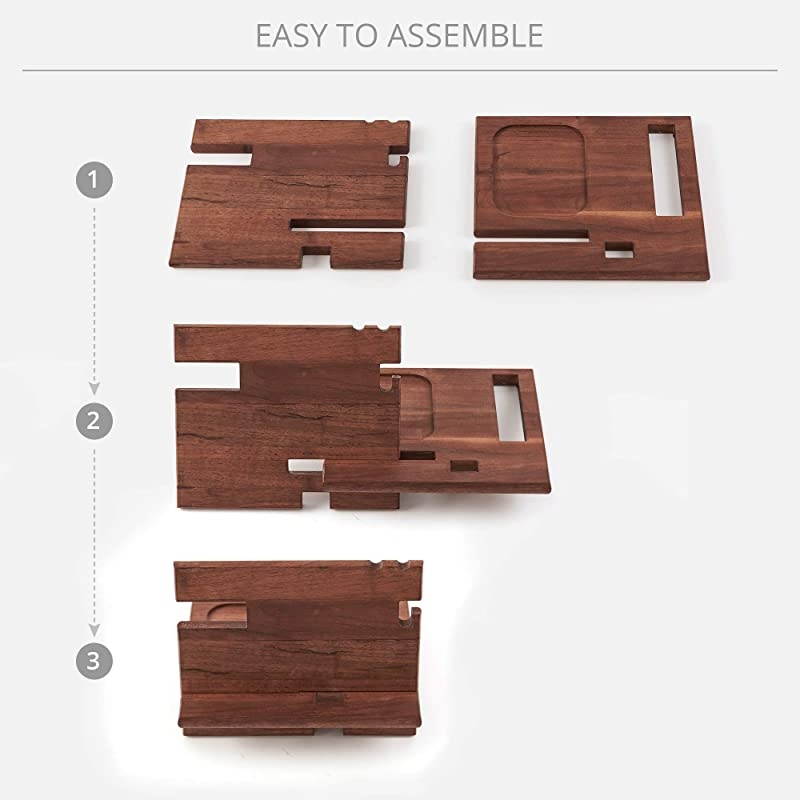 Phone Charging Station for Men ?and? Nightstand Organizer Dock - ?for All iPhone, Android Devices - en Bedside Stand