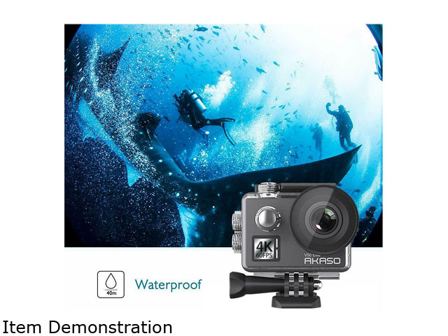 AKASO V50 Elite 4K60fps Touch Screen WiFi Action Camera Voice Control EIS 131' Waterproof Camera Adjustable View Angle 8X Zoom Remote Control Sports Camera with Helmet Accessories Kit