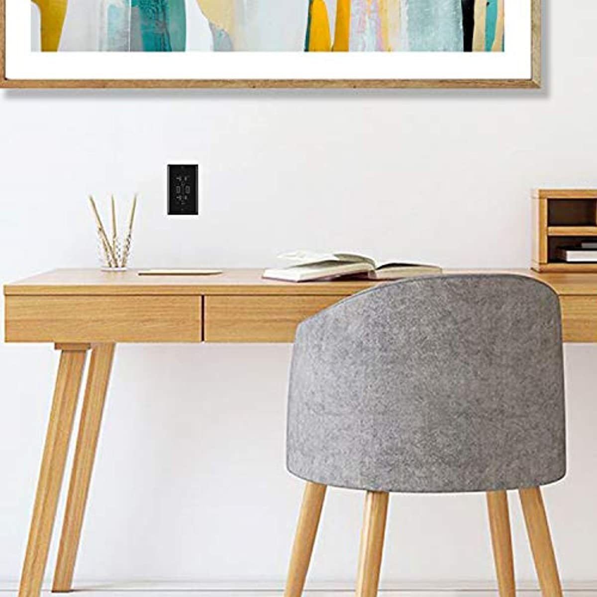 [2 Pack] BESTTEN Black 20 Amp USB Wall Receptacle, 4.2A Dual USB Charging Ports and Tamper Resistant Outlets, UL Listed