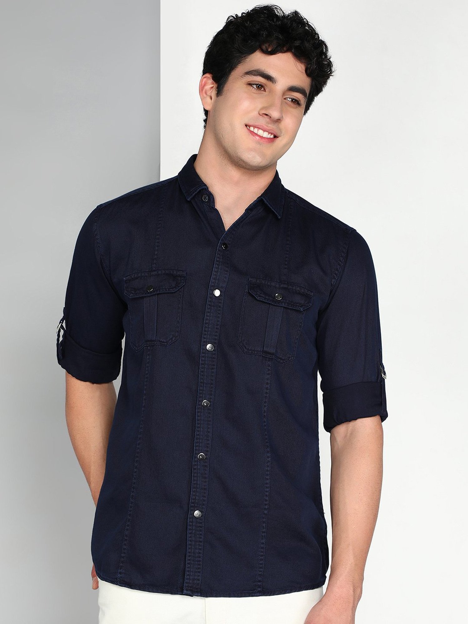 Kuons Avenue Indigo Slim Fit Shirt