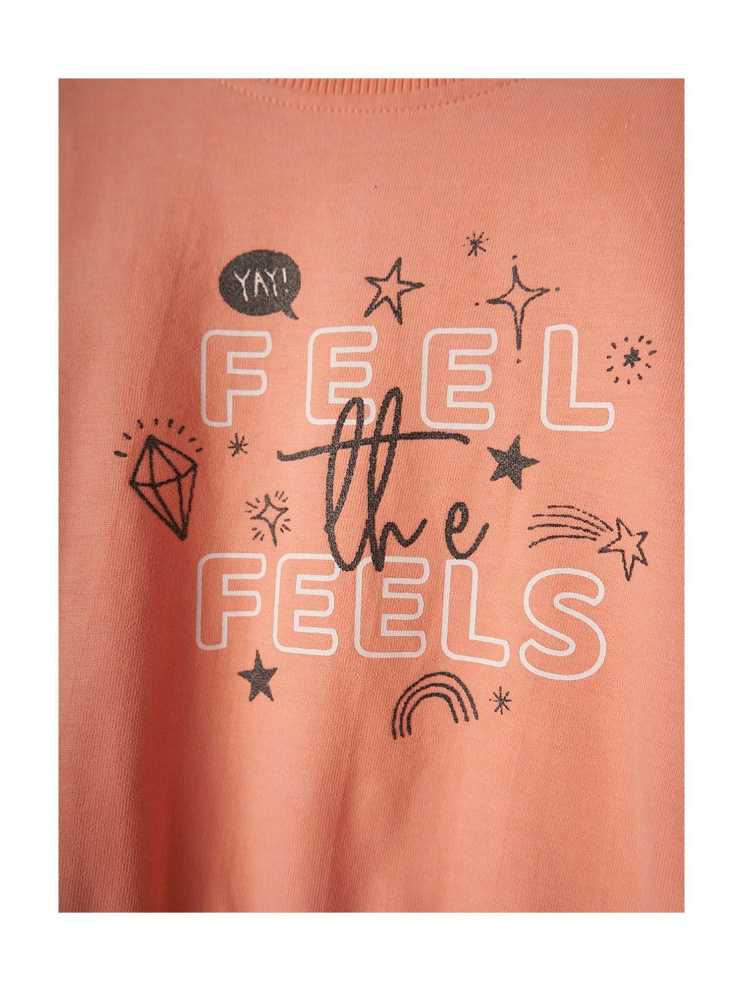 Angel & Rocket Kids Orange Printed Full Sleeves Sweatshirt