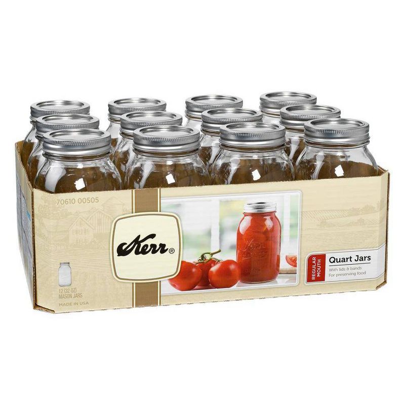 Kerr 32oz Set of 12 Regular Mouth Canning Jars