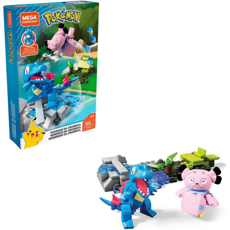 Mega Construx Pokemon Totodile vs. Snubbull Construction Set