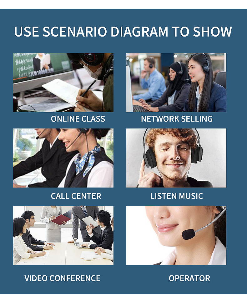 USB Headset Computer Headset with Noise Cancelling Microphone, Lightweight PC Headset Office Headphones Wired Headphones USB/3.5MM Headset for Skype Webinar Cell Phone Call Center