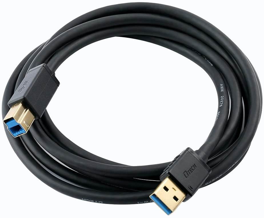 DTECH 6 ft USB 3.0 Cable A Male to B Male USB Printer Cord KVM Data Wire 6 Feet