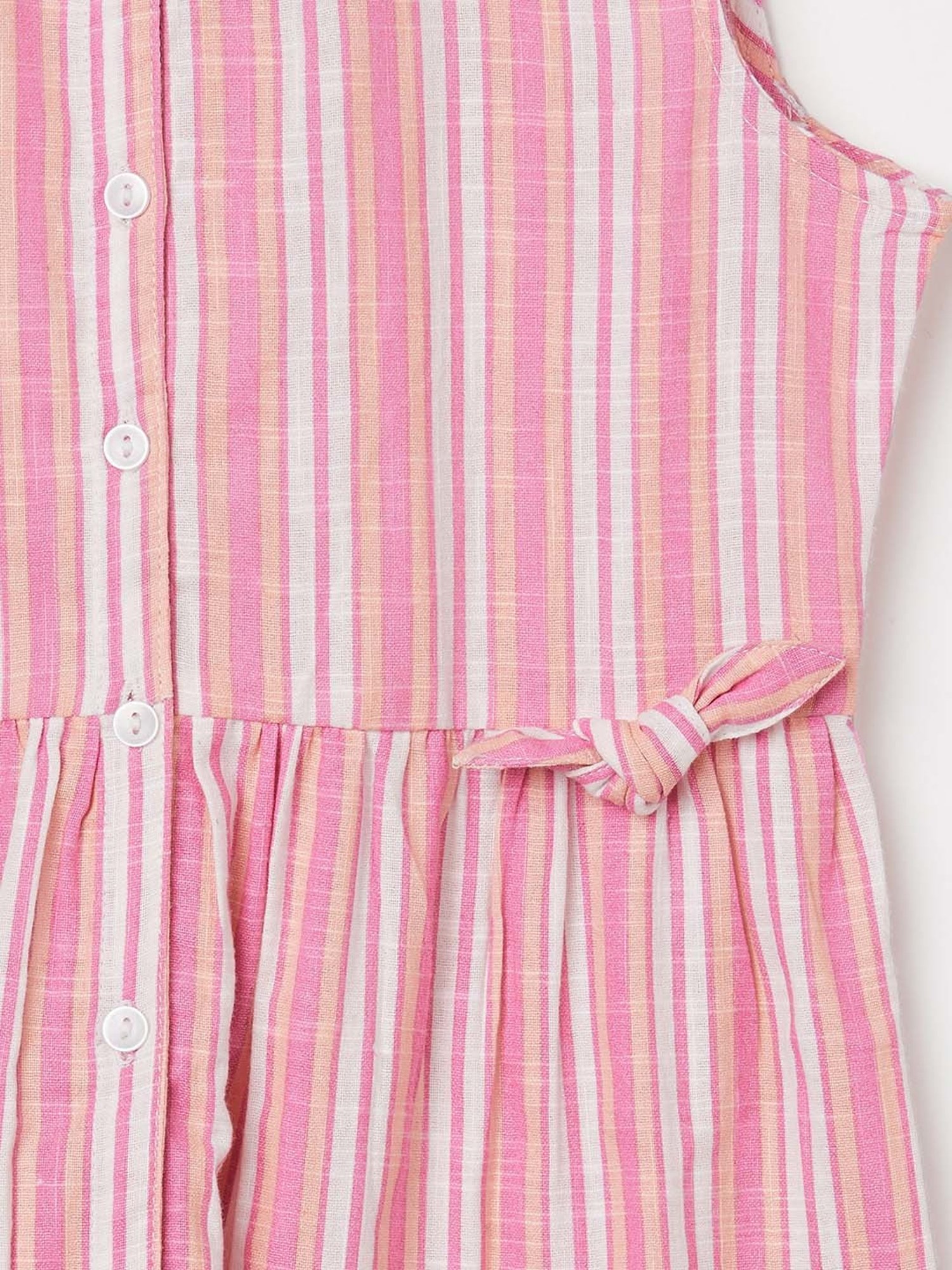 Fame Forever by Lifestyle Kids Pink Cotton Striped Dress