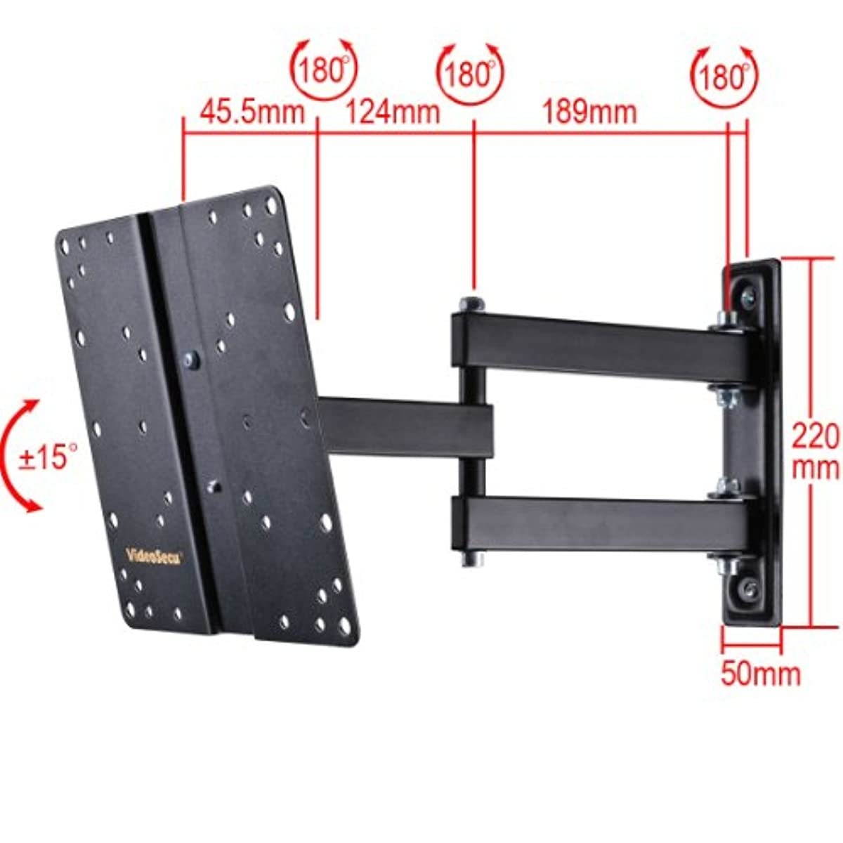 VideoSecu Articulating Tilt Swivel TV Wall Mount for Most 27-47" LCD LED TV Flat Panel Black ML510B B65