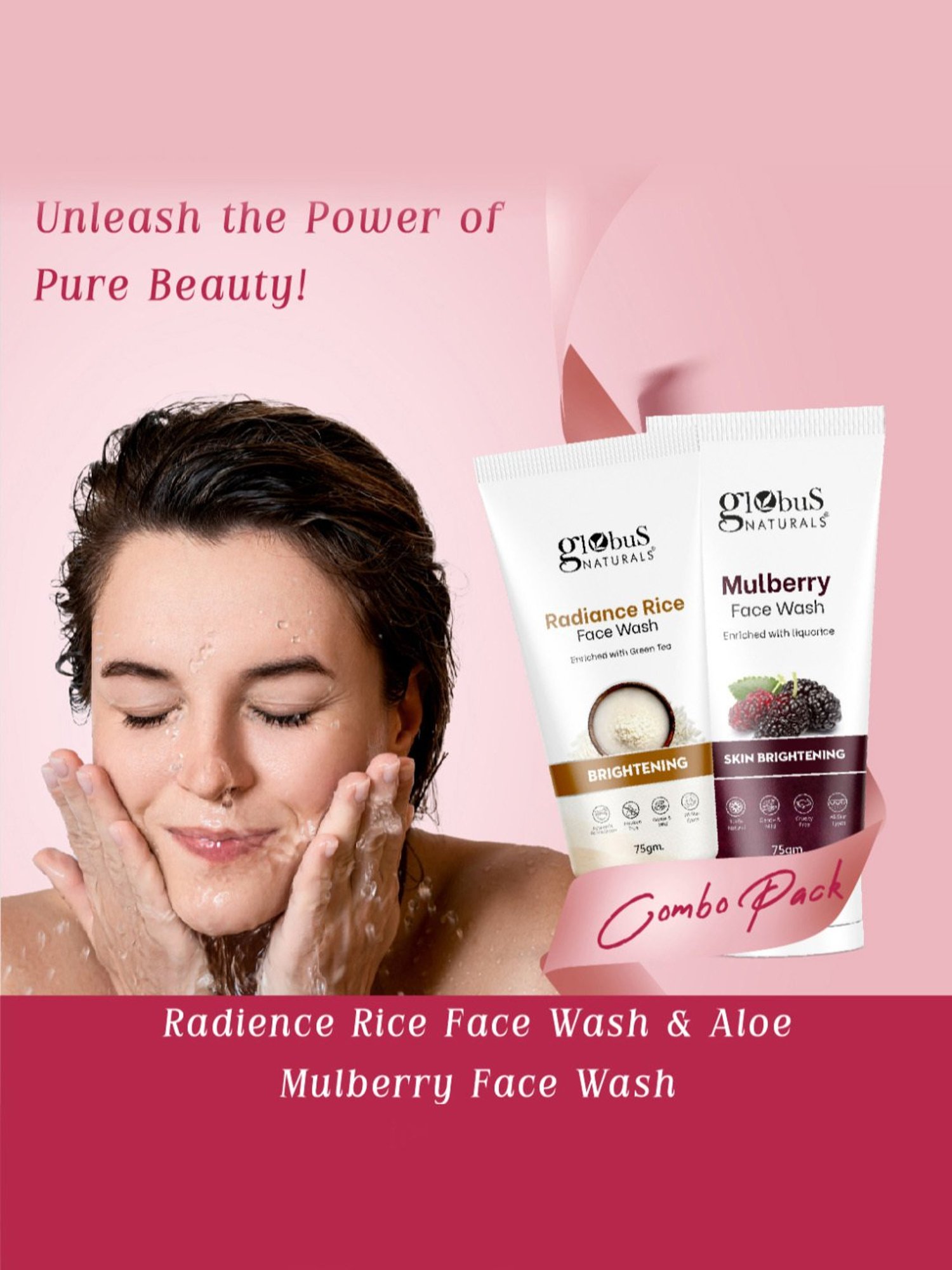 Globus Naturals Radiance Rice & Mulberry Face Wash Combo