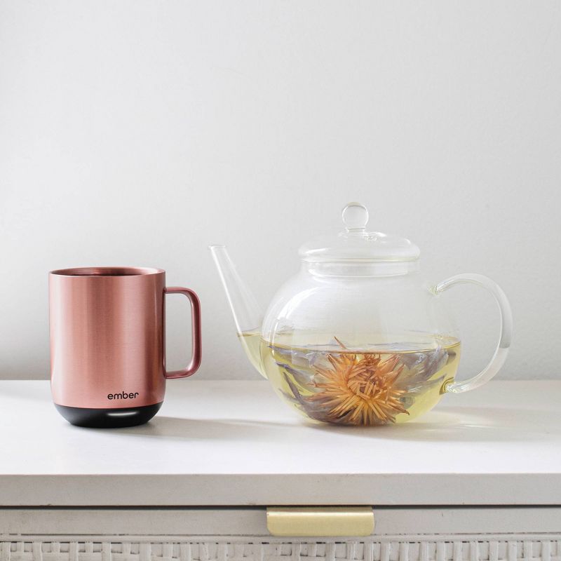 New Ember Temperature Control Smart Mug 2, 10 oz, Rose Gold, 1.5-hr Battery Life - App Controlled Heated Coffee Mug