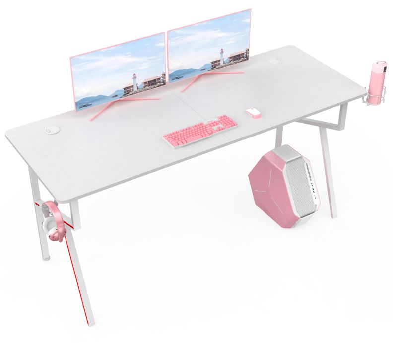 RESPAWN 3000 Gaming Computer Desk - Ergonomic Height Adjustable Gaming Desk, in Blue (RSP-3000-BLU)