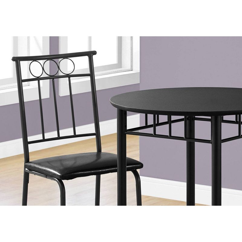3pc Dining Set Black Metal - EveryRoom
