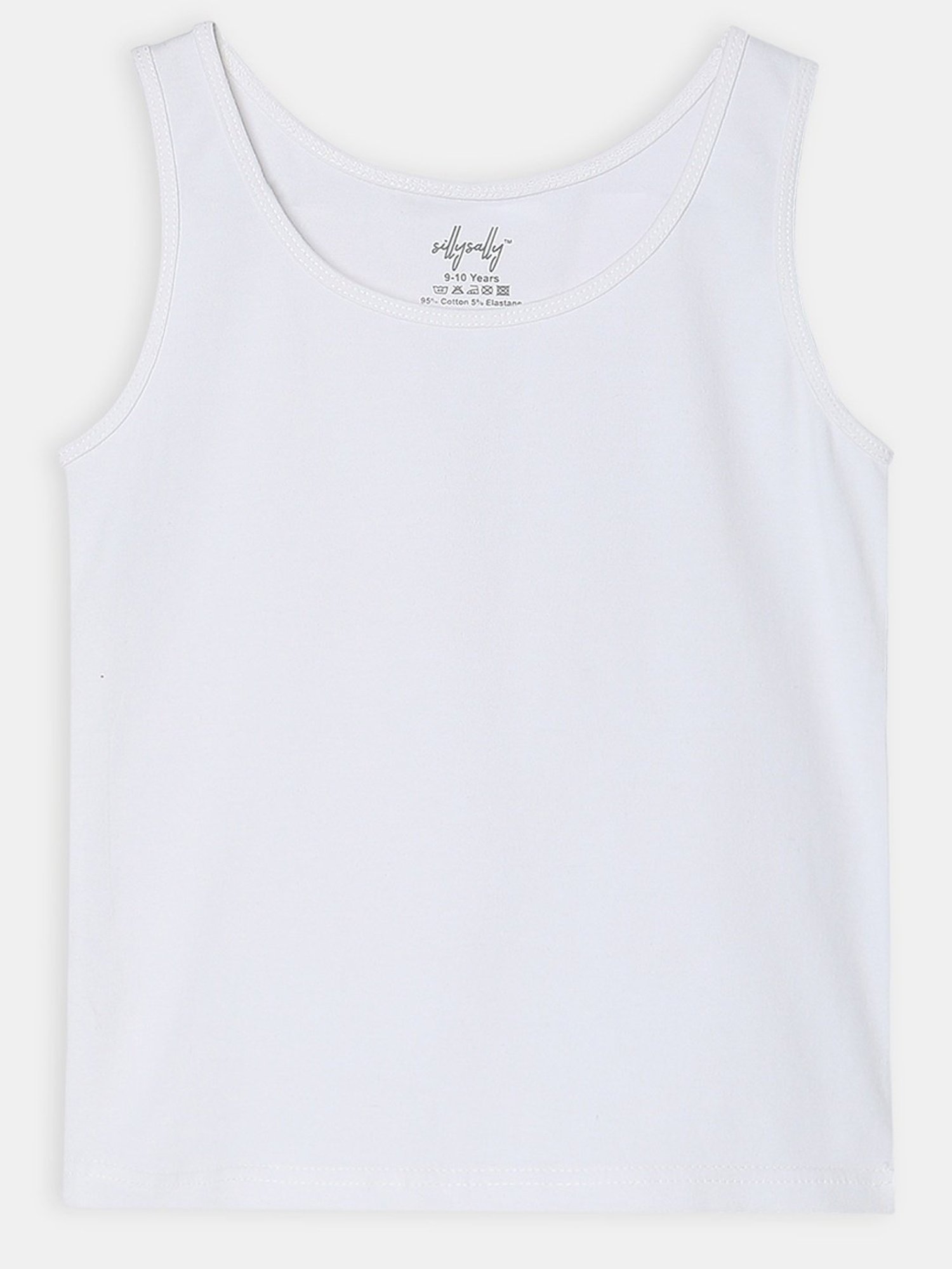 Sillysally Kids White Regular Fit Vest