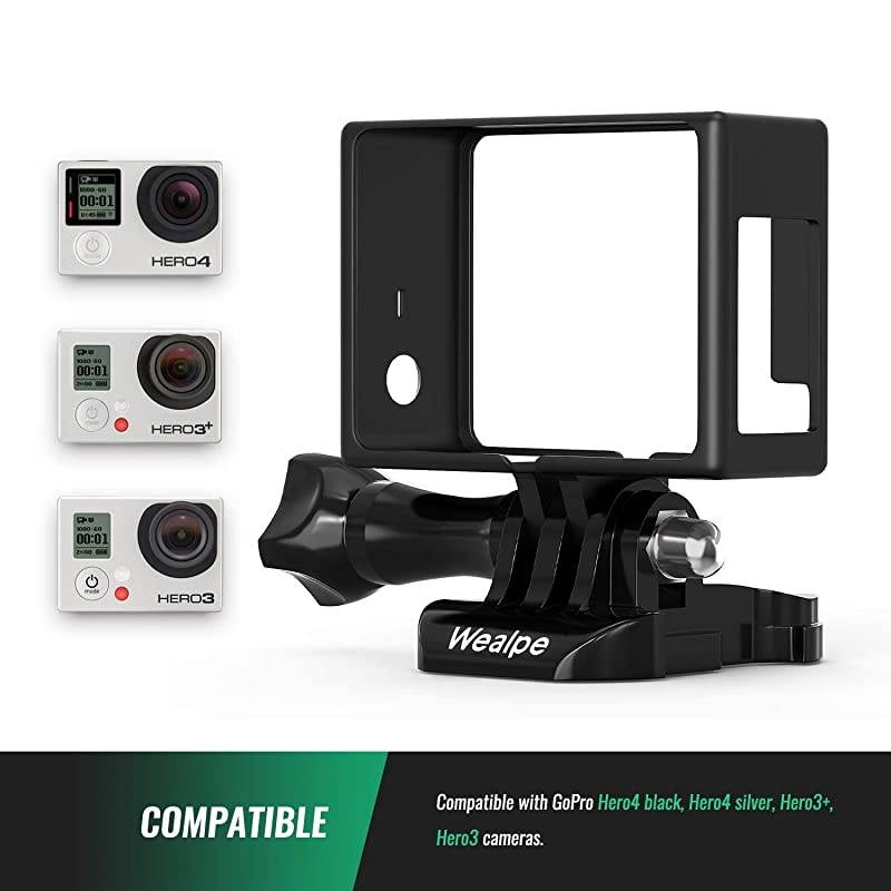 Frame Mount Housing Case Compatible with GoPro Hero 4 3+ 3 Cameras with Protective Lens Cover