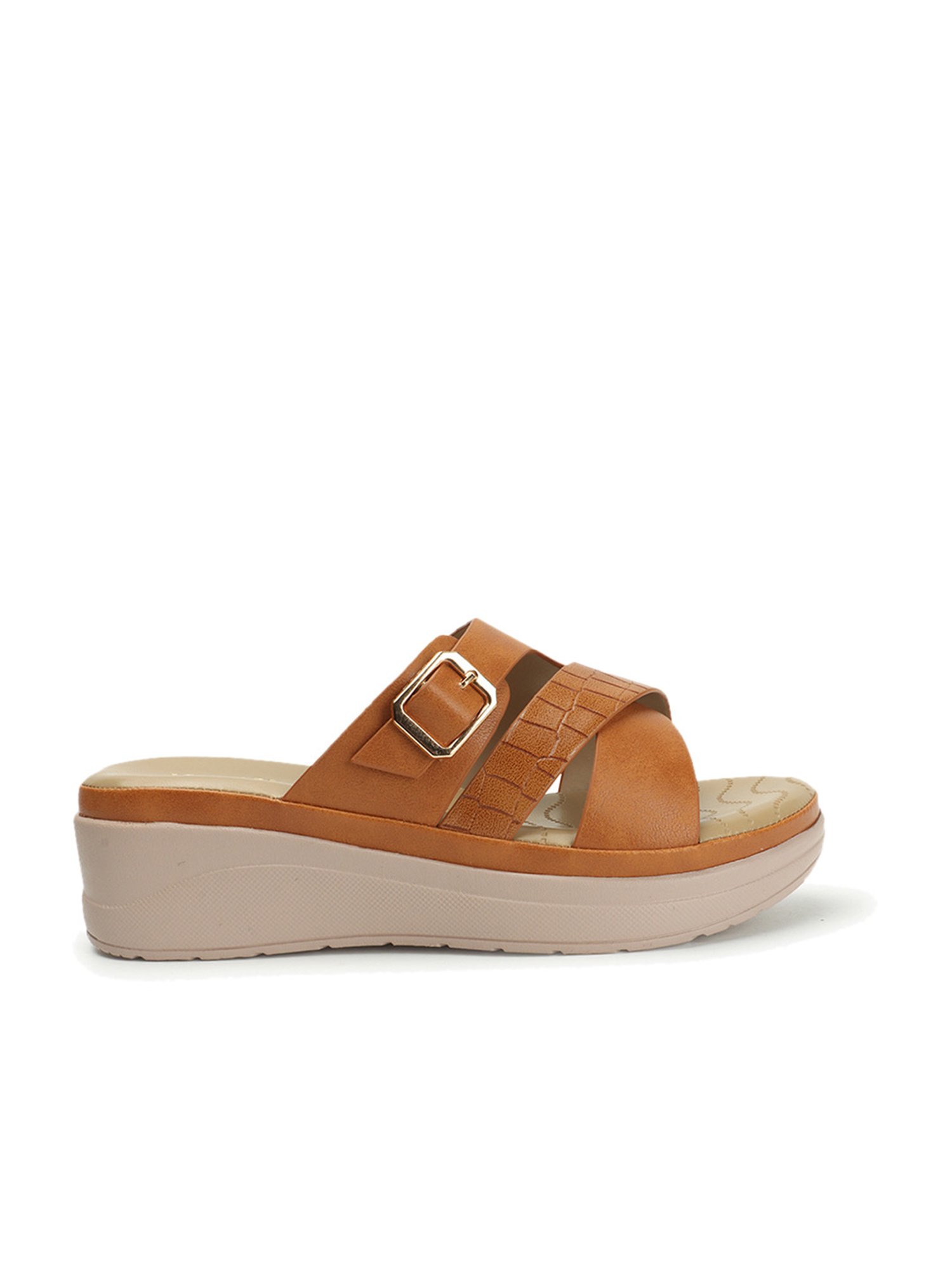 Iconics Women's Tan Casual Wedges