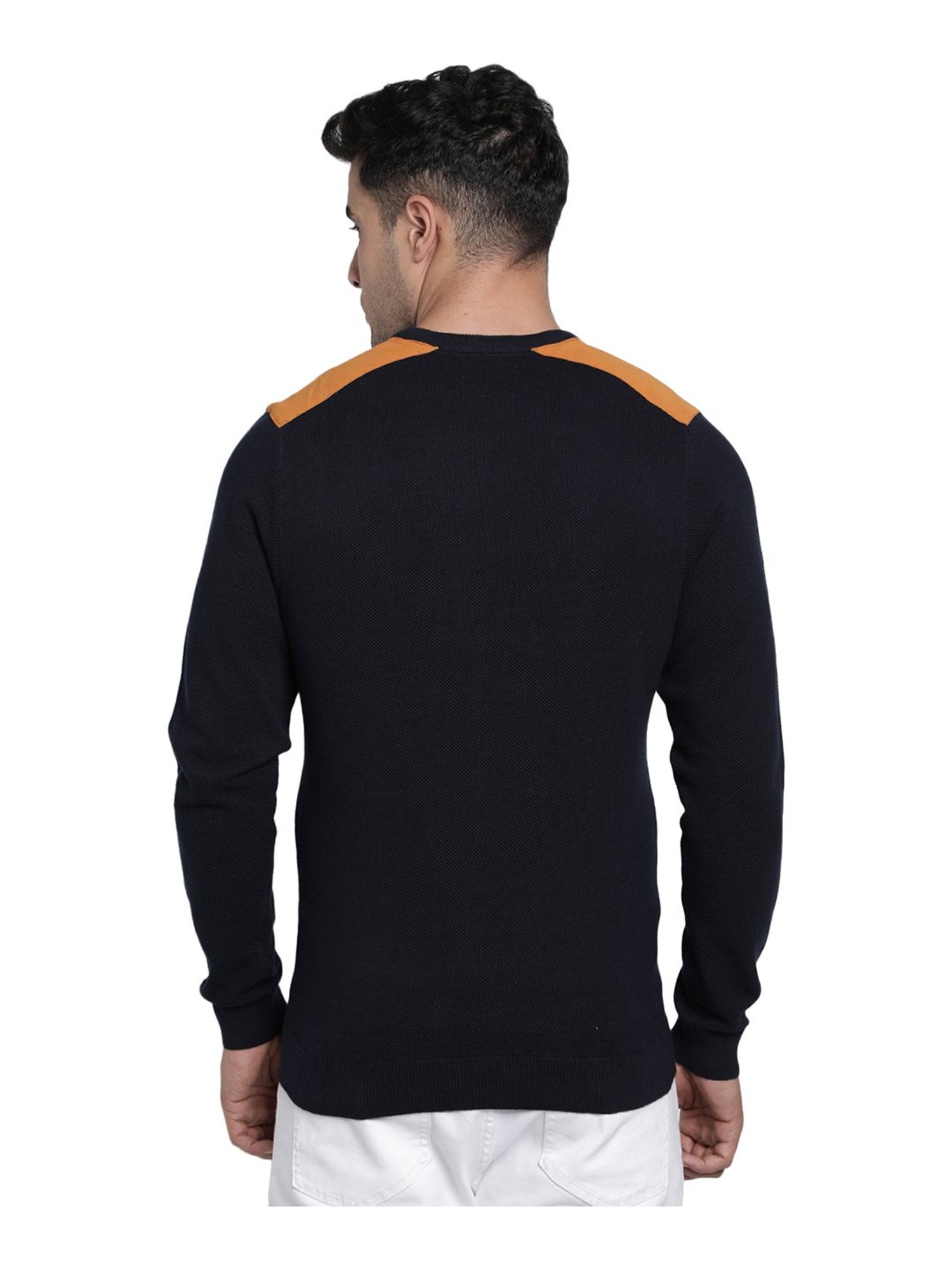 Red Tape Black Round Neck Sweater