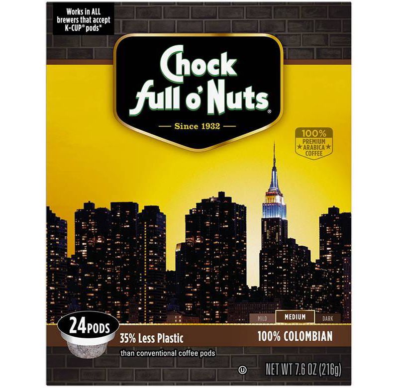 Chock Full Colombian Medium Dark Roast Coffee - Single Cup - 24ct/5.7oz