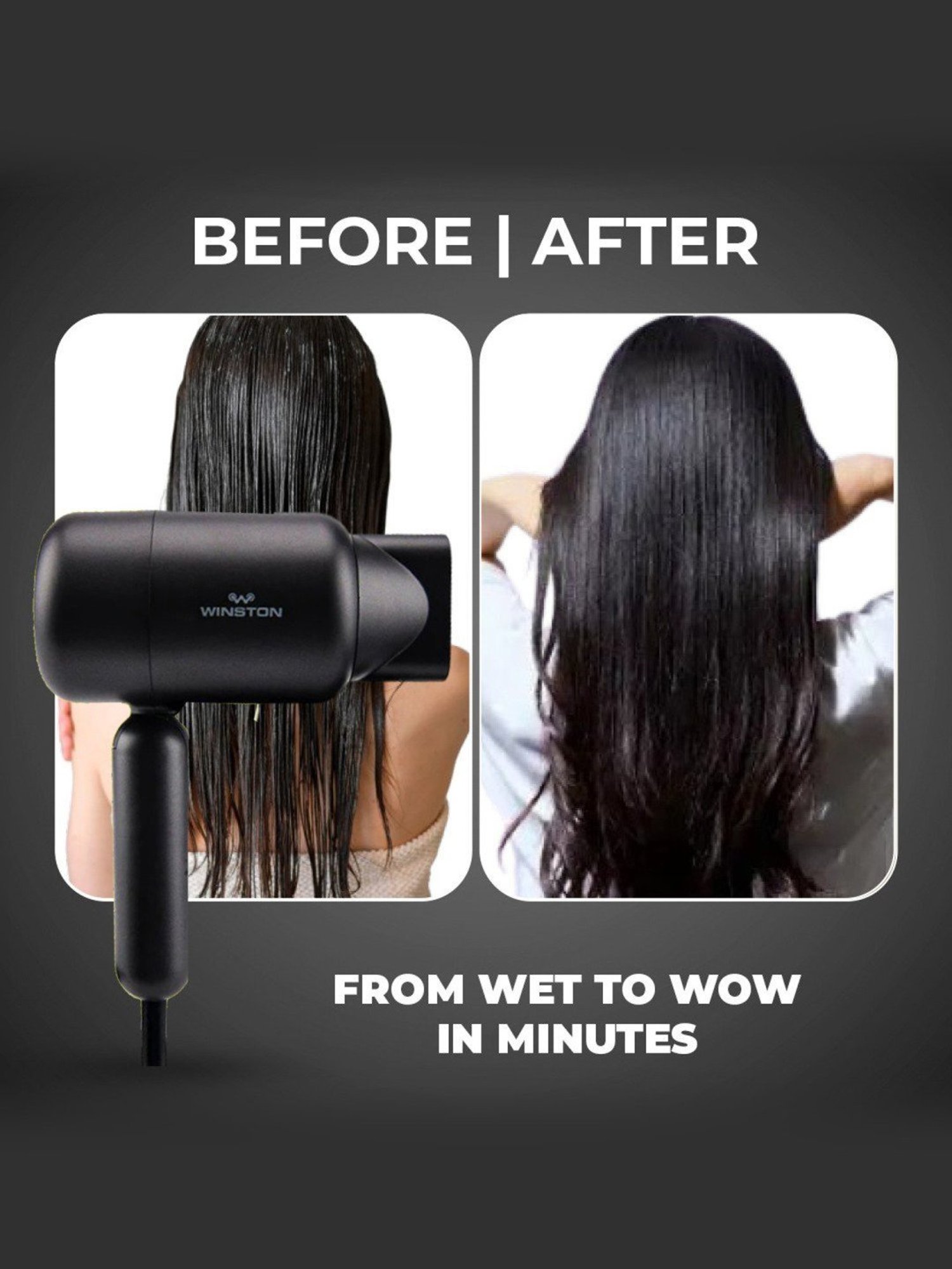 WINSTON Hair Dryer with Foldable Compact Design (1200 Watt)