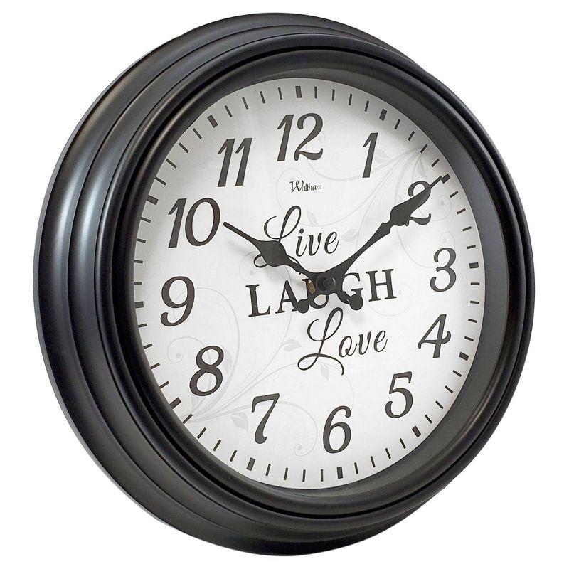12" Live Love Laugh Dial with Black Case Wall Clock