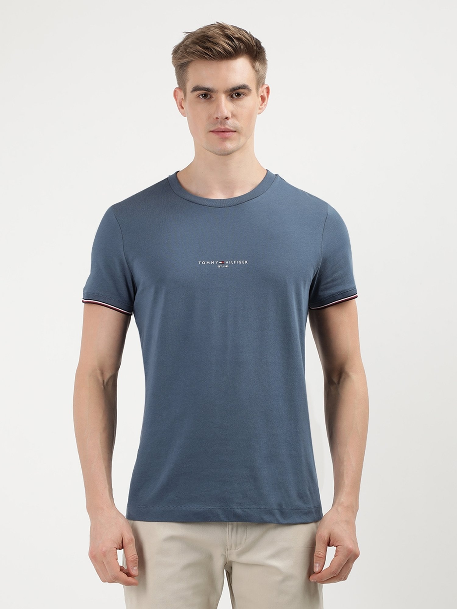 Tommy Hilfiger Aegean Sea Cotton Slim Fit Graphic T-Shirt