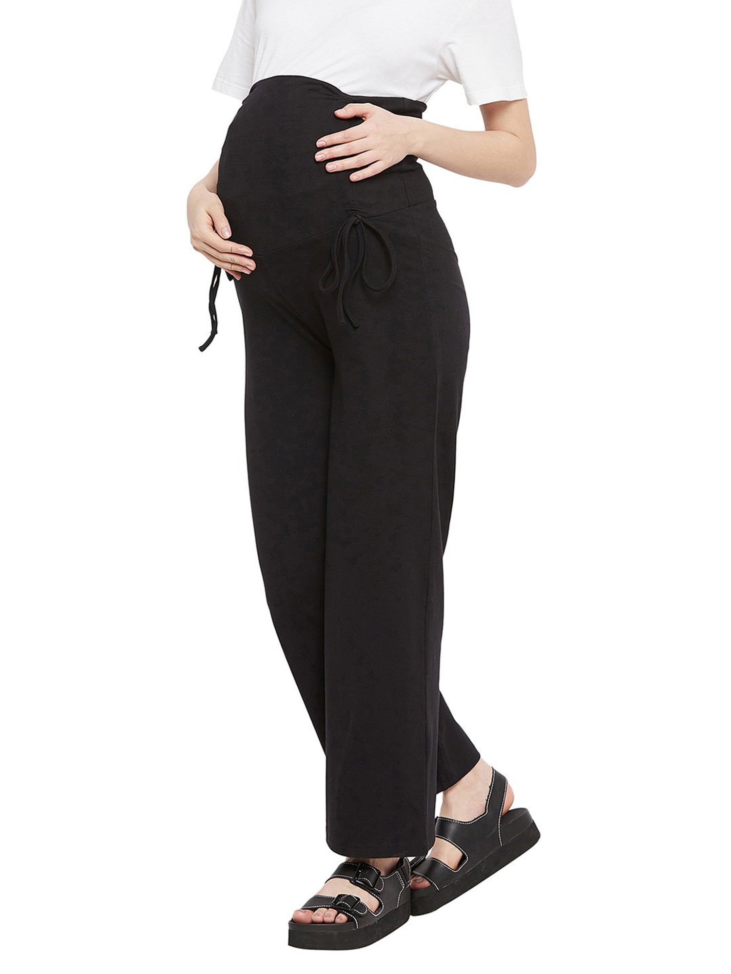 Hypernation Black Regular Fit Maternity Pants