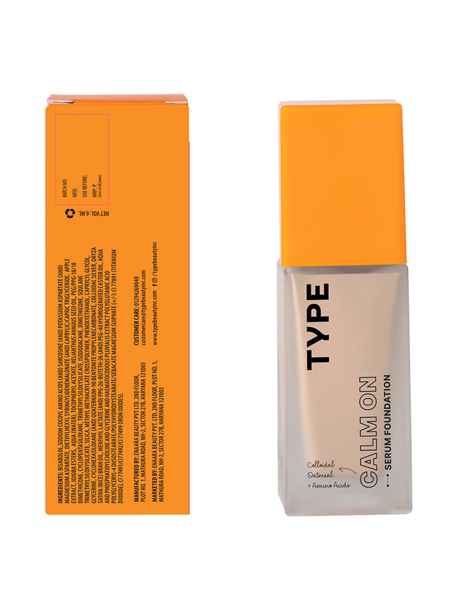 TYPE BEAUTY Calm On Serum Foundation Vanilla - 30 ml