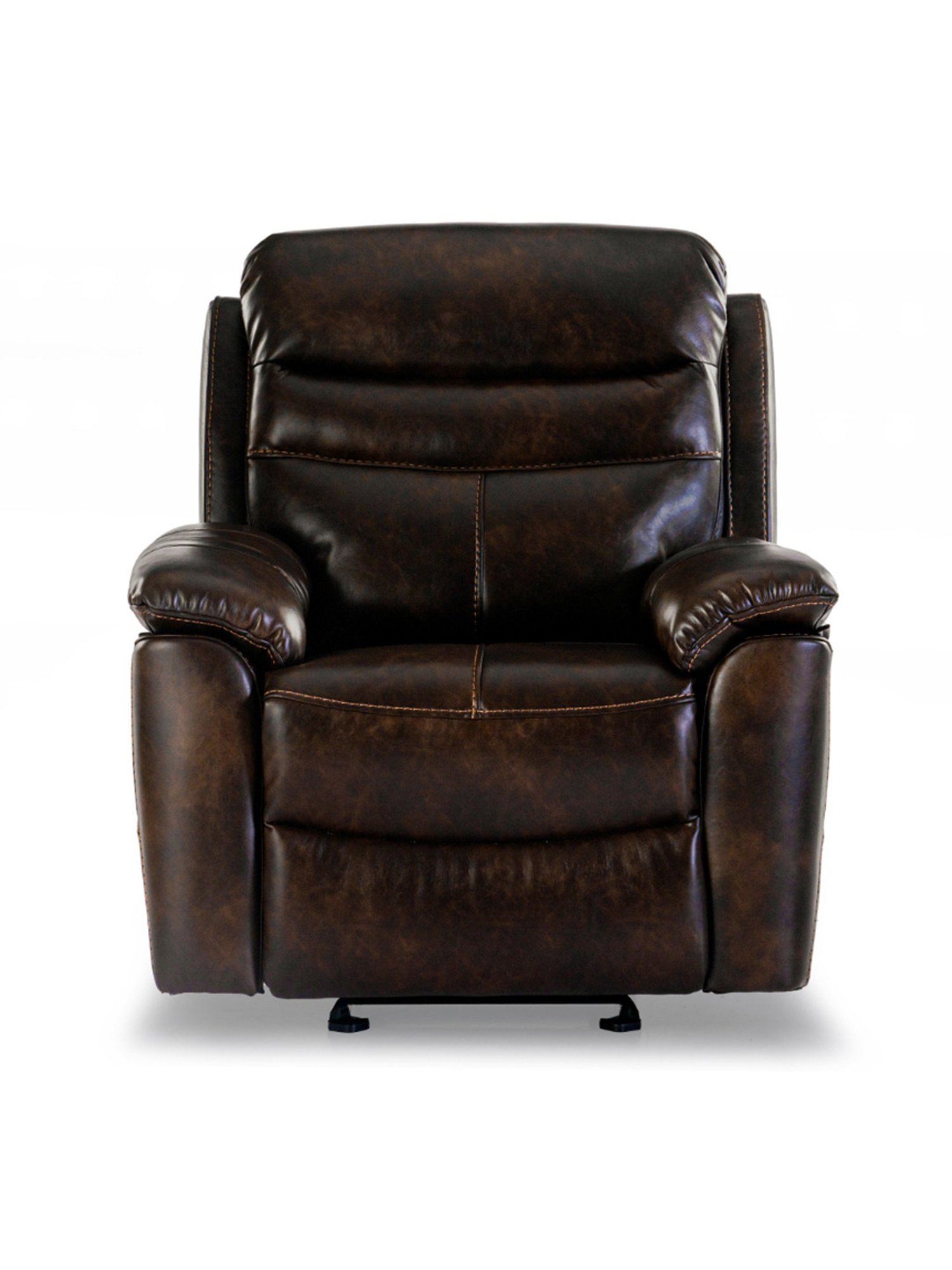 Durian Patterson Dark Brown Nappa Aire Leather Reliner Sofa