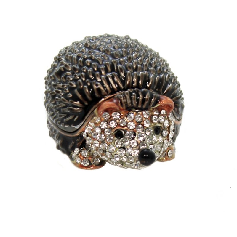 Hinged Trinket Box 1.0" Hedge Hog Box Spiny Mammal Woodland  -  Decorative Figurines