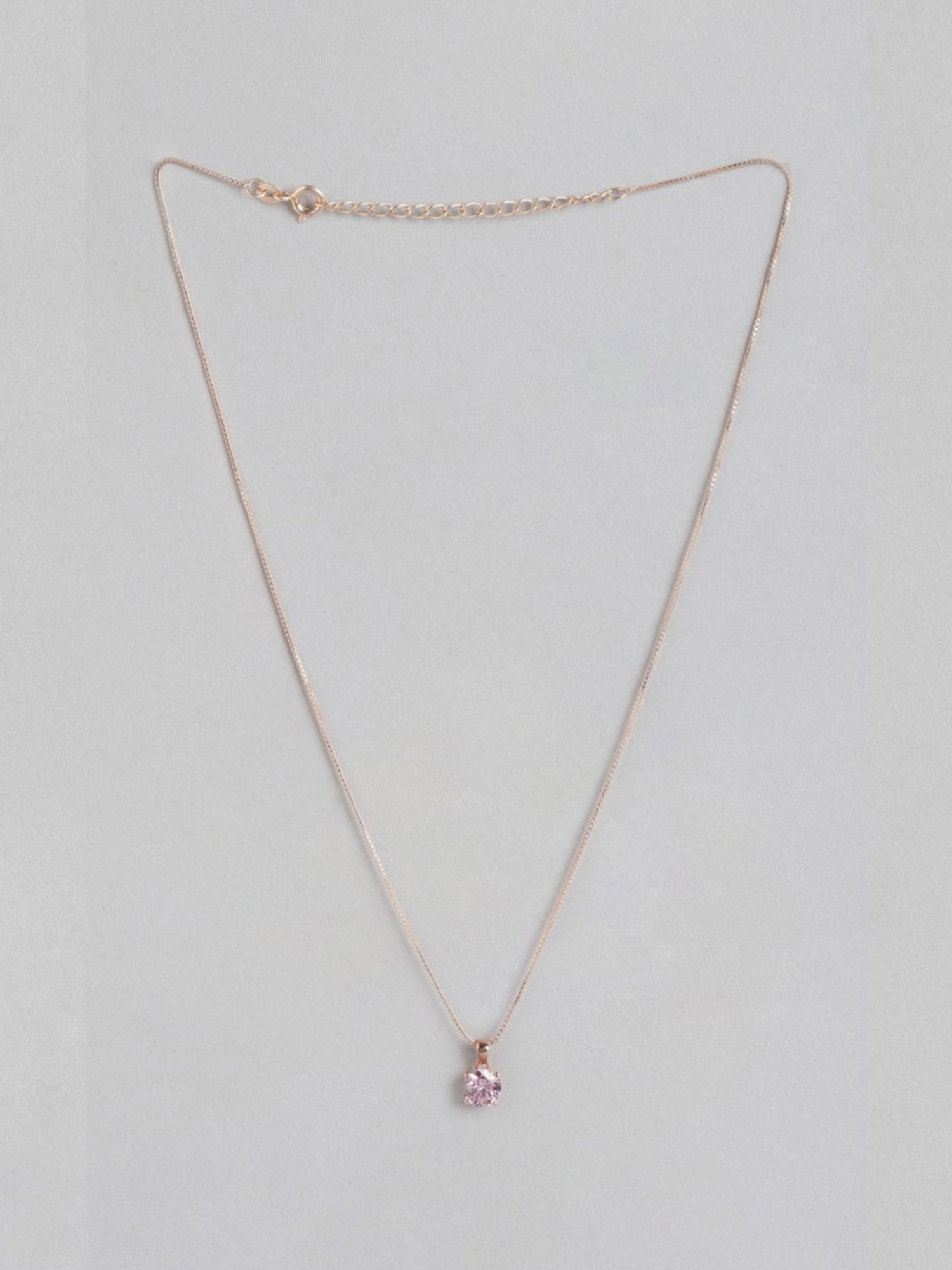 Zavya 92.5 Sterling Silver Chain Pendant in Rose Gold-Plating