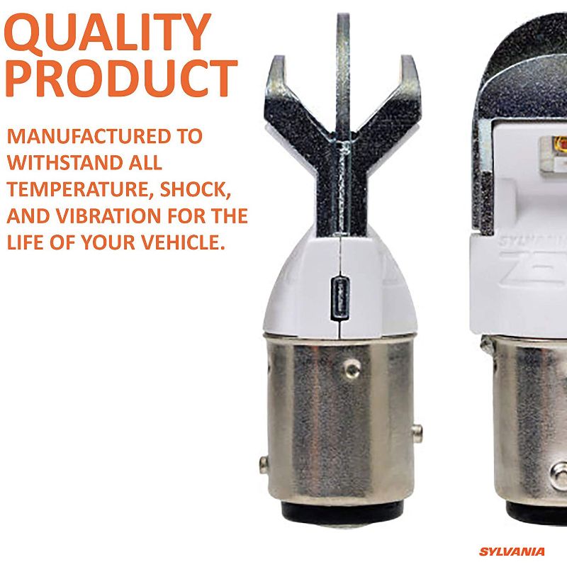 Sylvania Zevo 2357 Amber LED Super Bright Interior and Exterior Turn and Park Light Mini Light Bulb Set, 2 Pack