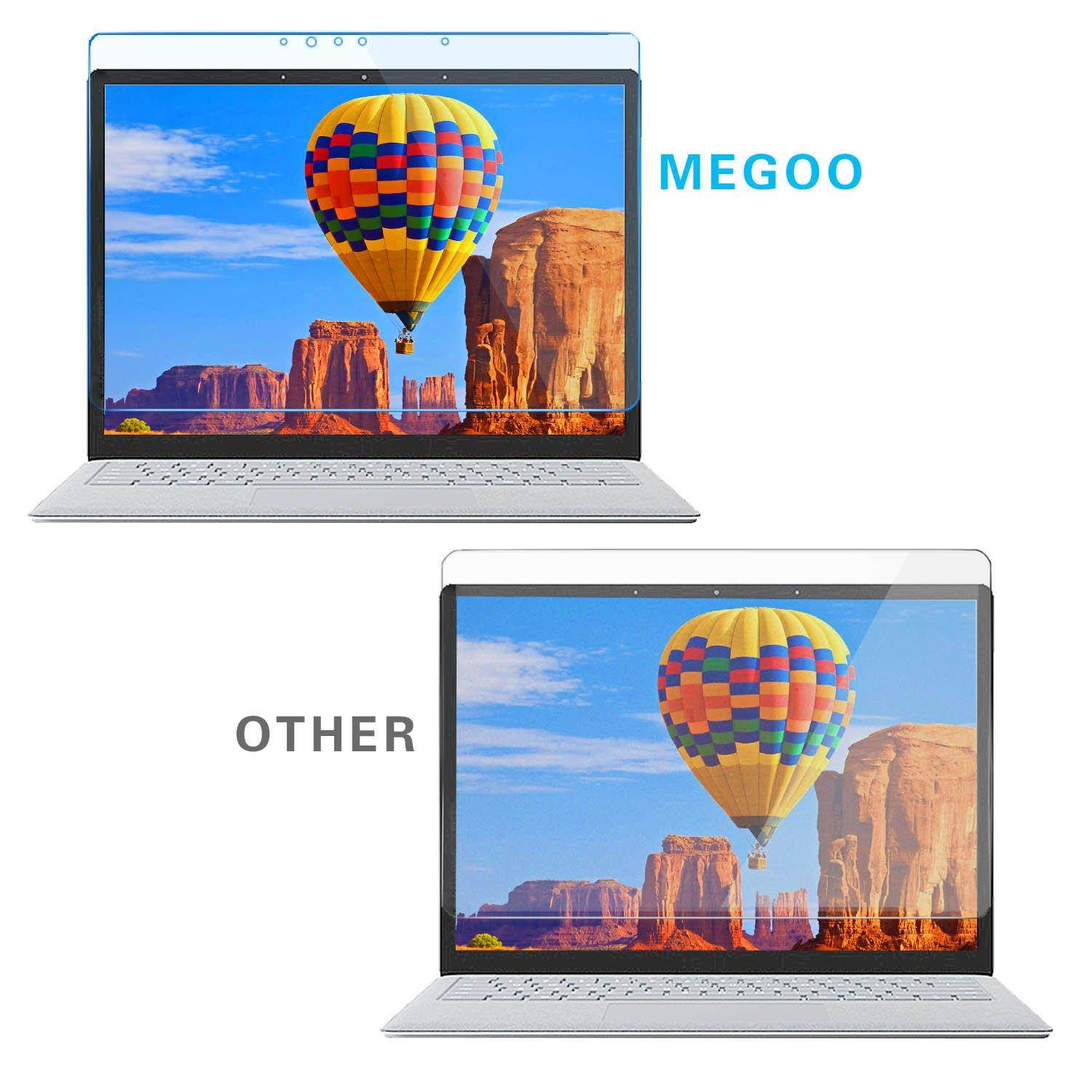 Megoo Surface Laptop 2 Screen Protector [Tempered Glass] 2018, Easy Installation Ultra Clear Anti-Scratch, Friendly Touching Screen Shield, Compatible for Microsoft Surface Laptop 2017-13.5 Inch