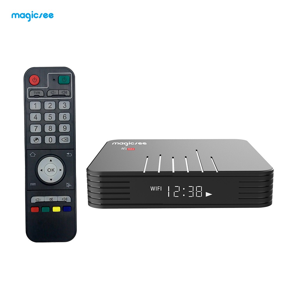 Magicsee N5 Smart Android 9.0 TV Box S905X3 Cortex-A55 Quad Core 64 Bit 4GB / 64GB 2.4G & 5G WiFi 4K H.265 VP9 Decoding Miracast HD Media Player