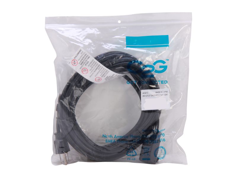 1M 16AWG Heavy Duty Power Extension Cord Power Extension Cable 3 Feet 1 Meters 3 Conductor NEMA 515P to NEMA 515R 13 Amp Power Cable ED70906