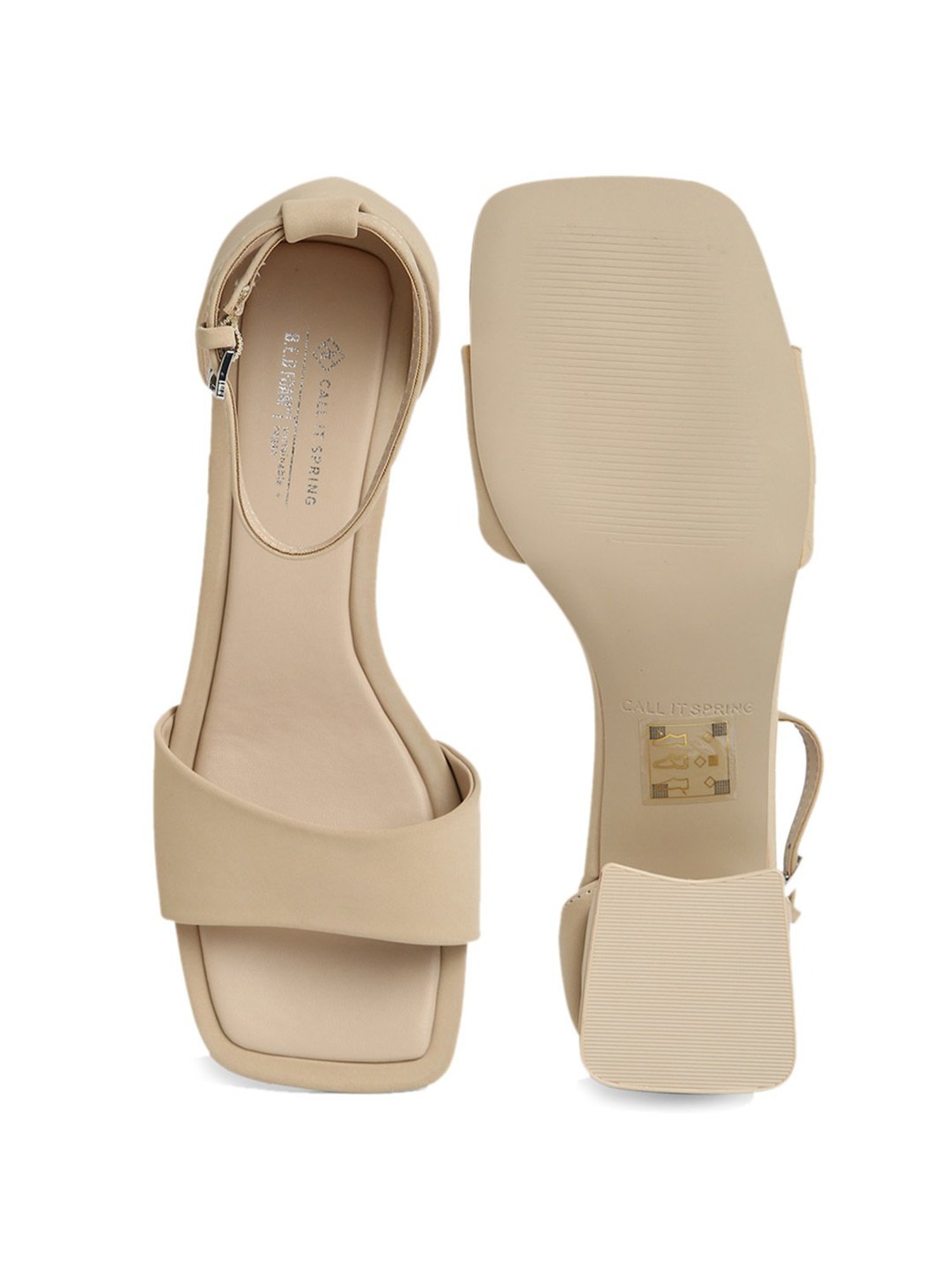 Call It Spring Women's Beige Ankle Strap Sandals