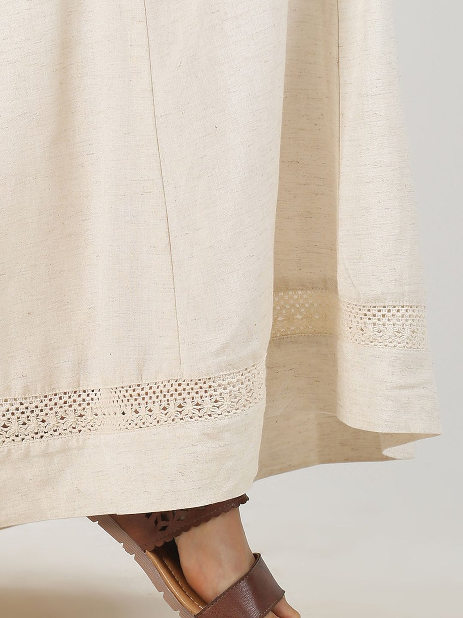 Saffron Threads Off-White Embroidered Palazzos