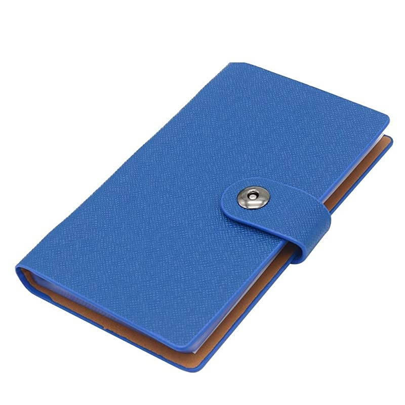 300 Cards PU Leather Business Name Card Books Office Business Card Holder Credit Cards Organizer Blue