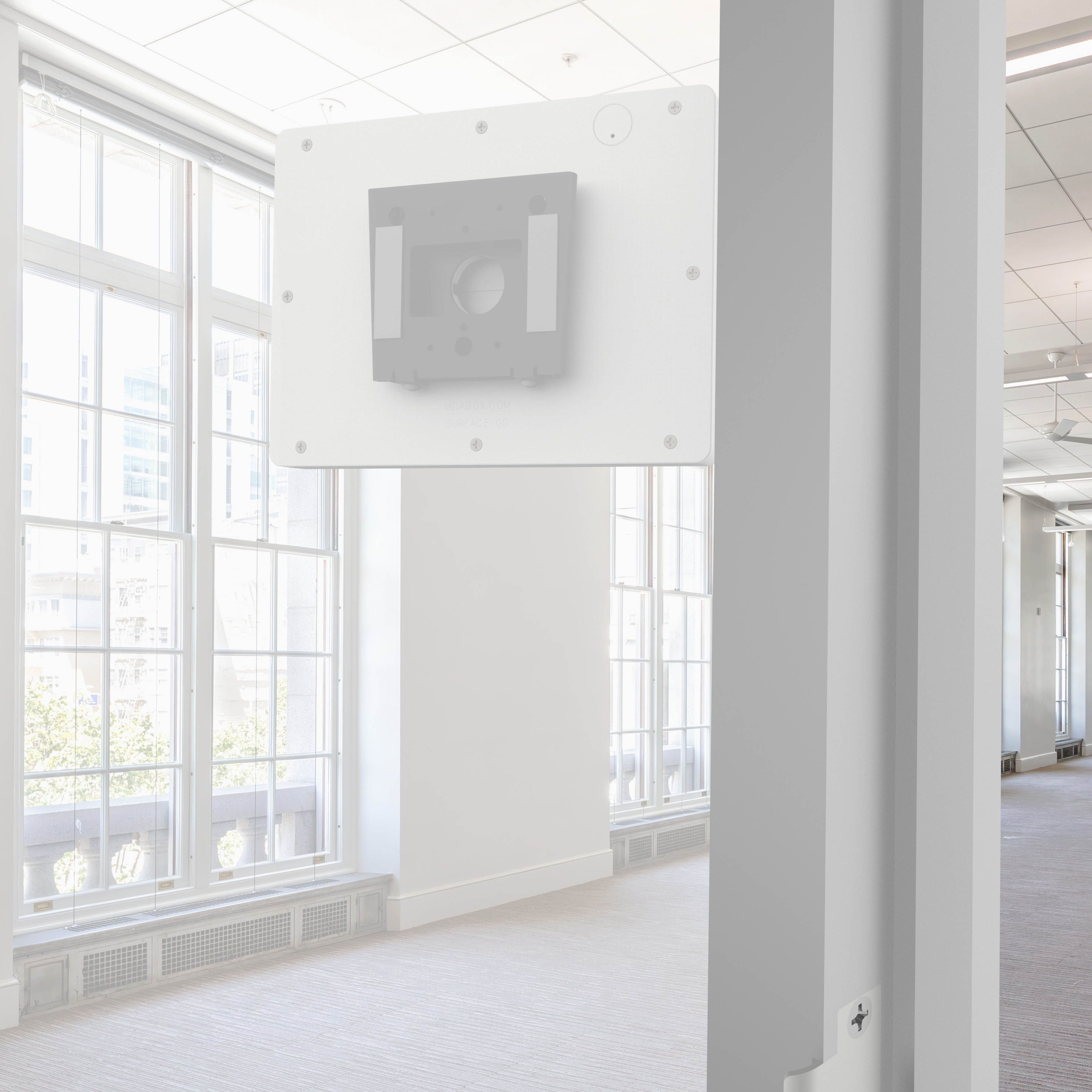 VidaMount White Enclosure and Fixed Permanent Glass Mount [Bundle] compatible with Surface Go & Go 2