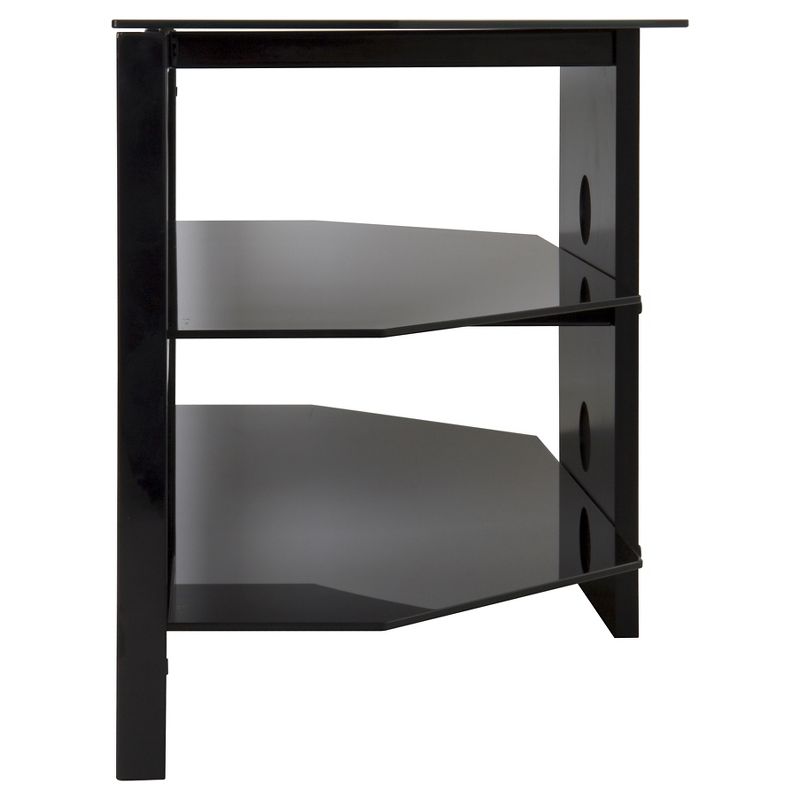 55" TV Stand with Glass Shelves - Black