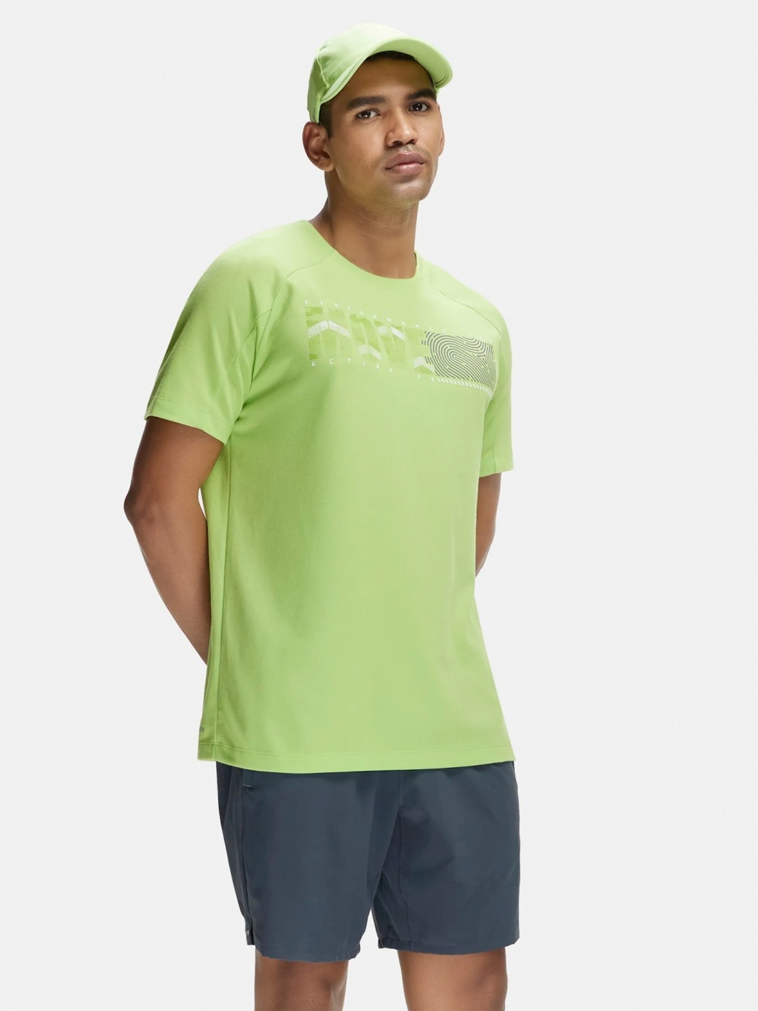 Jockey MV02 Green Combed Cotton Half Sleeves T-Shirt with Stay Fresh Treatment (Prints May Vary)