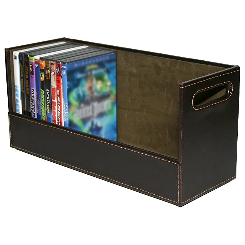 DVD Storage Box with Powerful Magnetic Opening DVD Tray Holds 28 DVD BluRay PS4 Video Games for Media Shelf Storage amp Organization