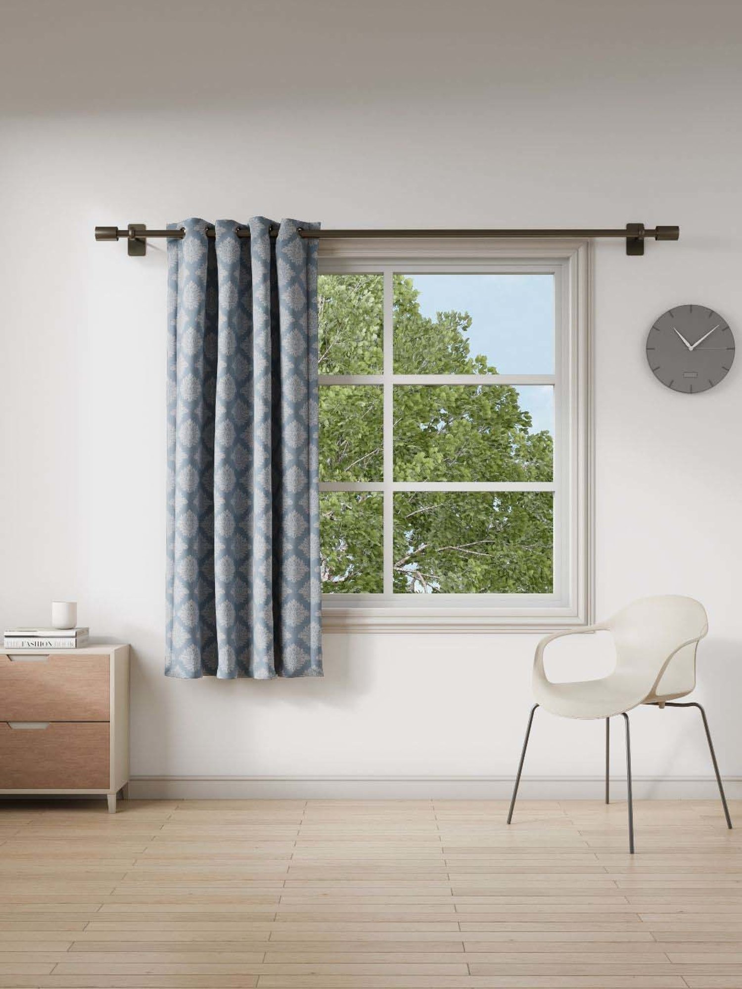 Ddecor Live Beautiful Blue Polyester 5 ft Window Curtain