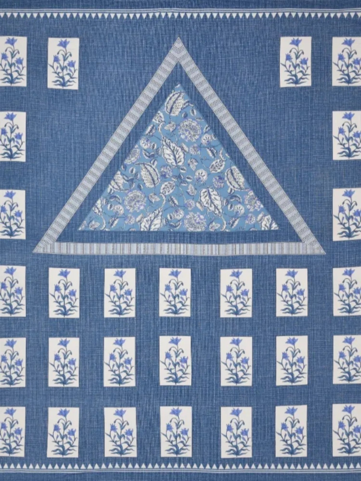 Living Roots Floral Blue 240 TC Cotton Bedsheet with 2 Pillow Covers