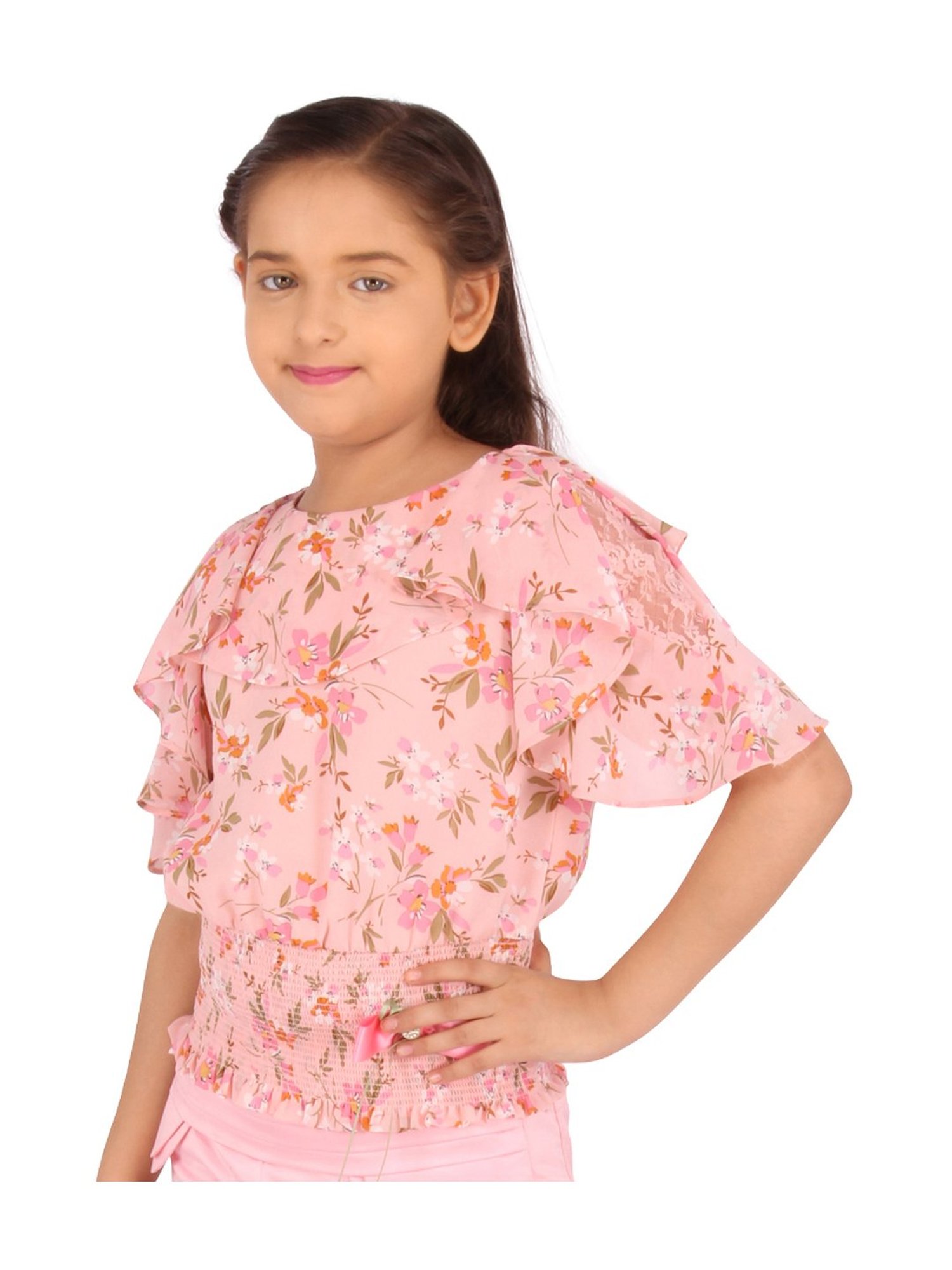 Cutecumber Kids Pink Floral Print Top