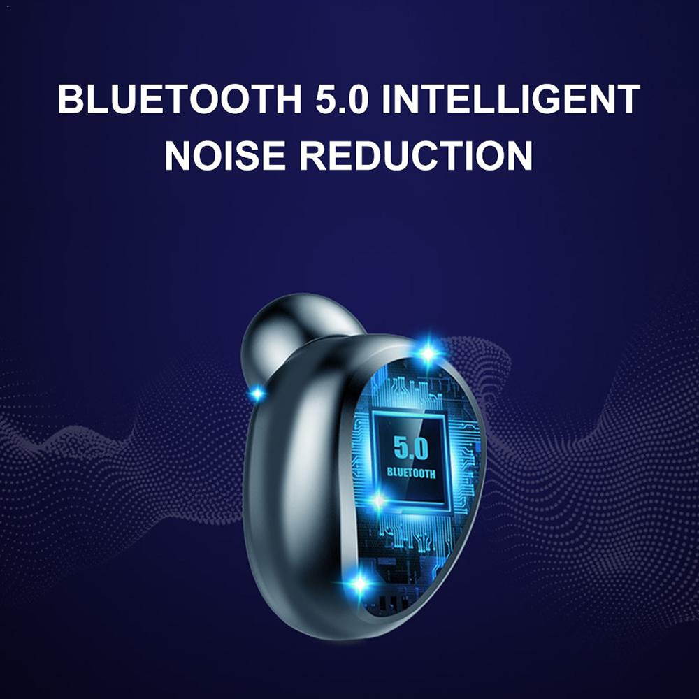 Abelanja Touch Wireless Earphone TWS 5.0 Bluetooth Headphones HiFi Stereo Earphones Noise Canceling Headset Waterproof Earbuds LED Power