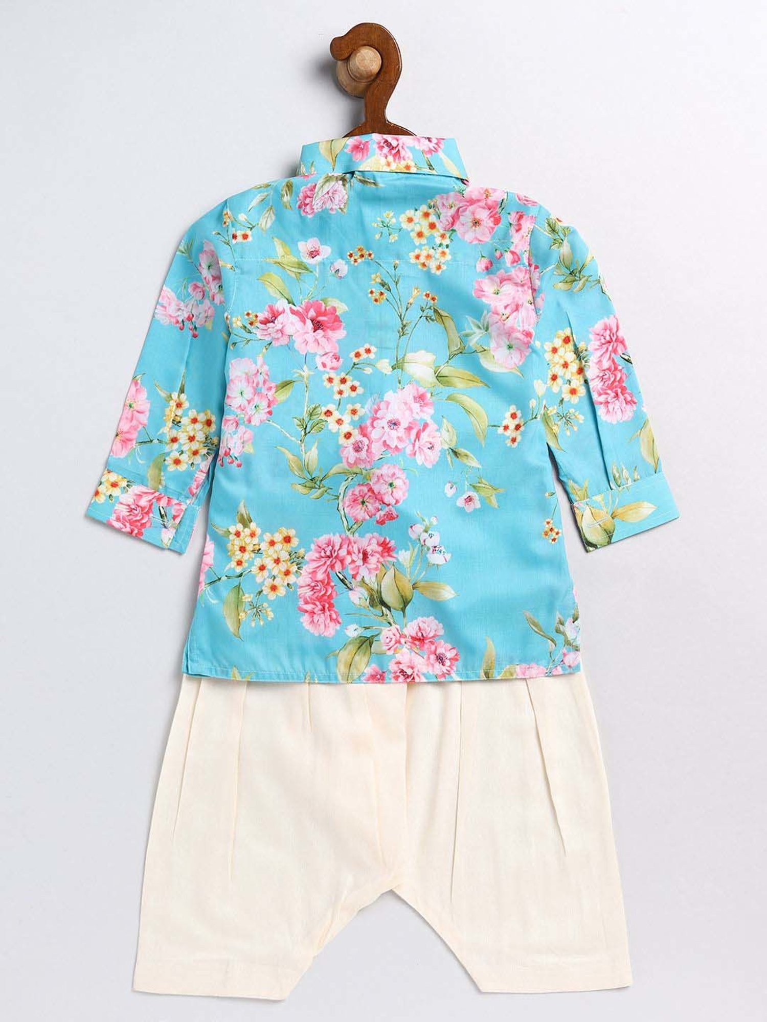 Nino Bambino Kids Navy & White Checks Kurta with Pyjama