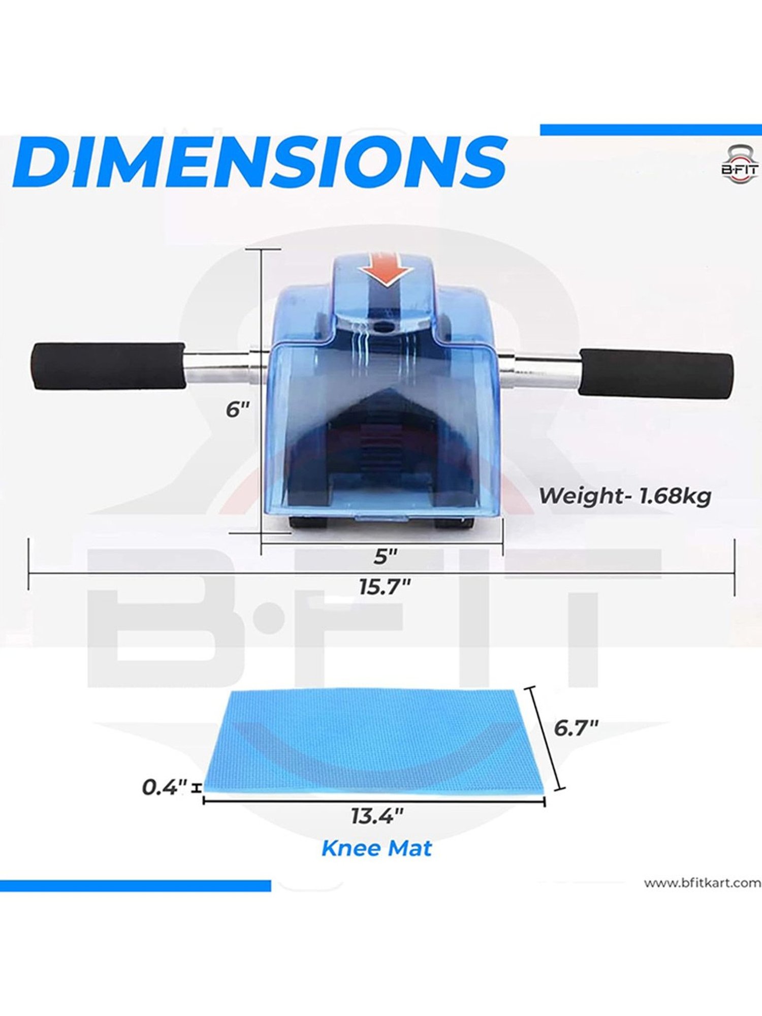 B Fit AB3412 AB Exercise Roller (Blue)