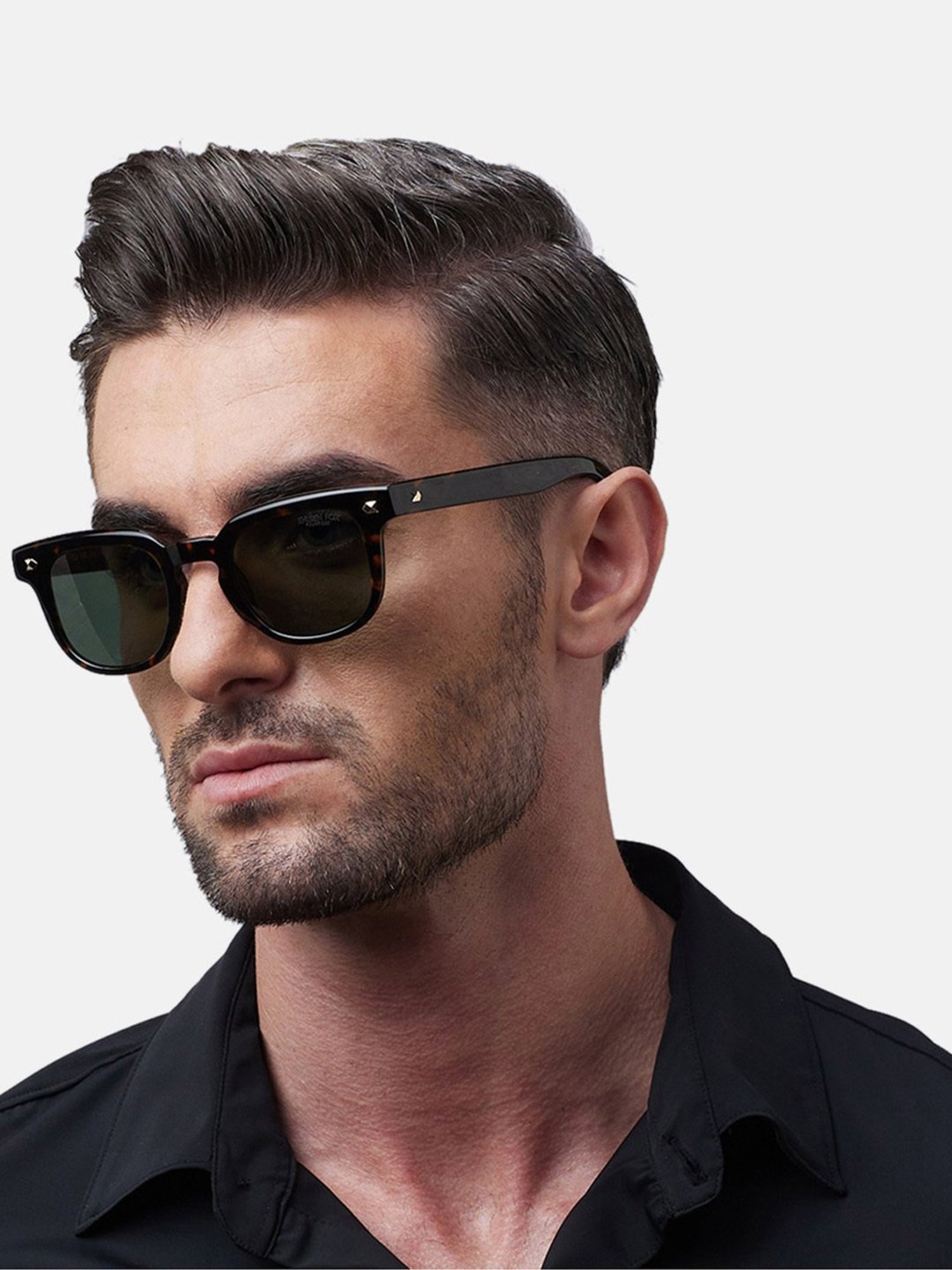 Shisen Fox Osaka Dark Havana Square Unisex Polarized UV Protection Sunglasses -48 mm